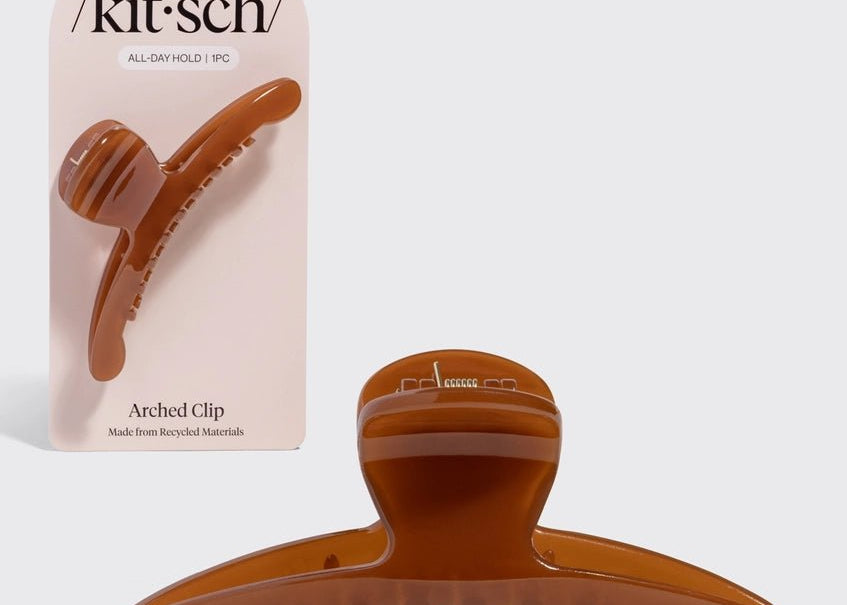 Kitsch Recycled Plastic Large Arched Clip - Mocha - Love and Lee Apparel