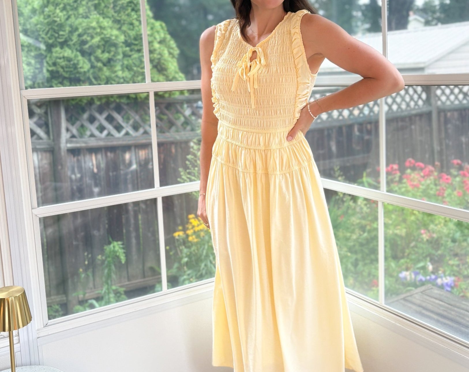 Aphrodite Smocked Sleeveless Midi Dress - Love and Lee Apparel