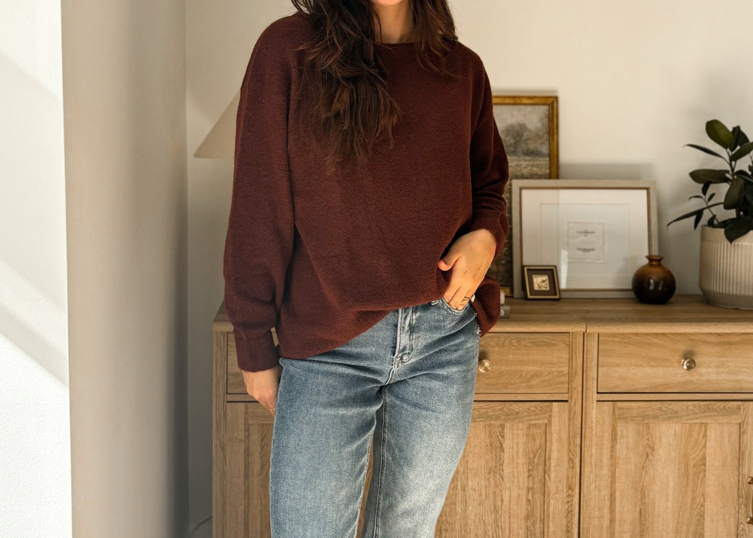 Macintosh Boat Neck Oversized Knit Pullover Sweater - Love and Lee Apparel