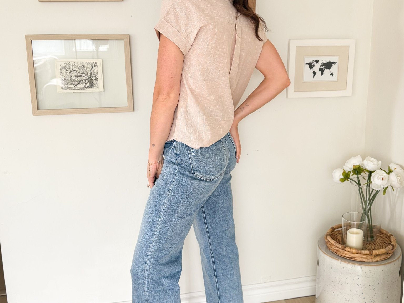 Noah High Rise Ankle Slim Wide Jeans - Love and Lee Apparel