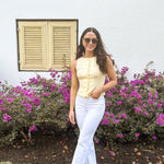 The Lexi Scallop Lace Trim Button Down Sleeveless Vest Blouse - Love and Lee Apparel