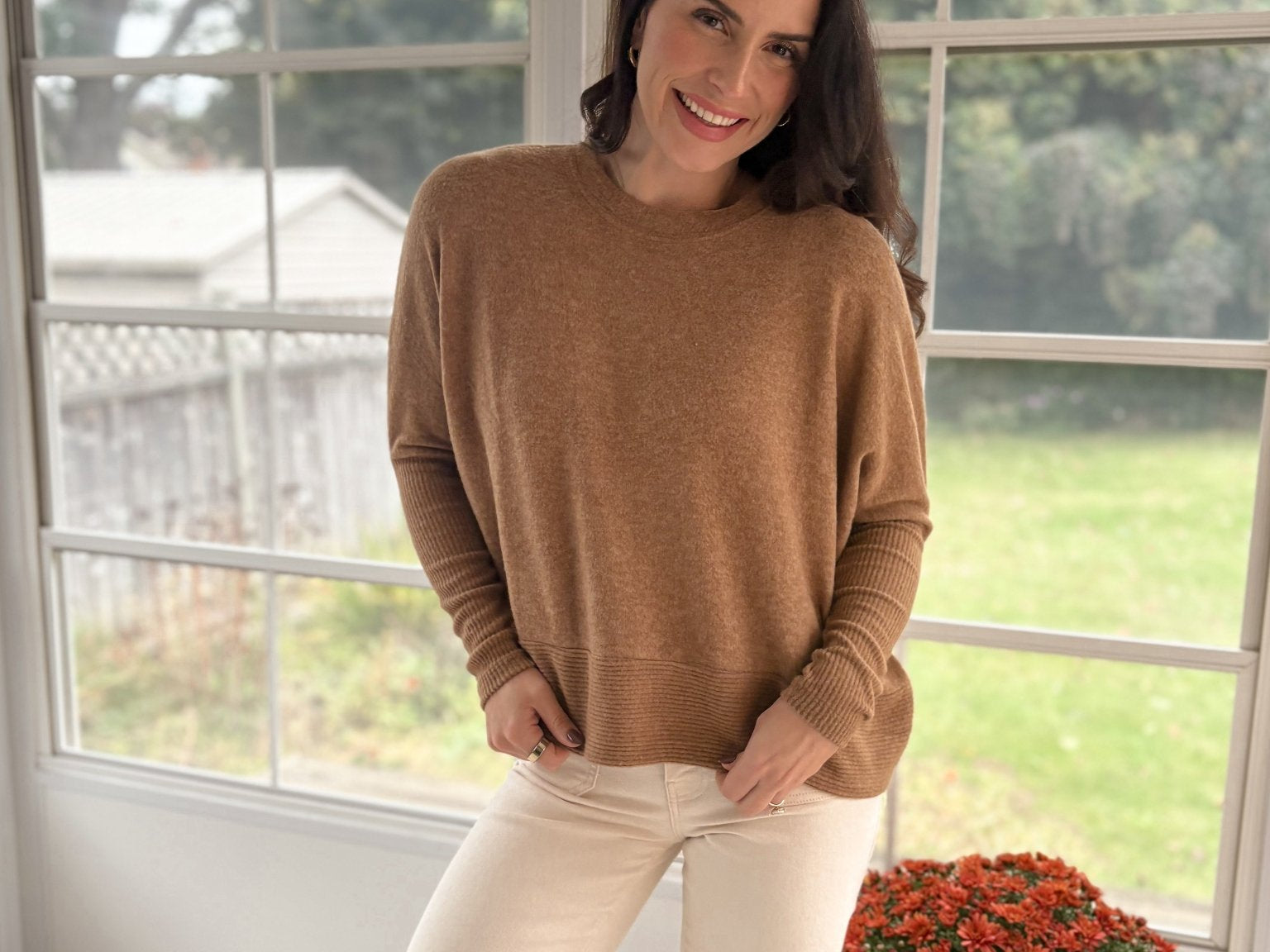 The Harrington Brushed Melange Hacci Dolman Sleeve Sweater - Love and Lee Apparel