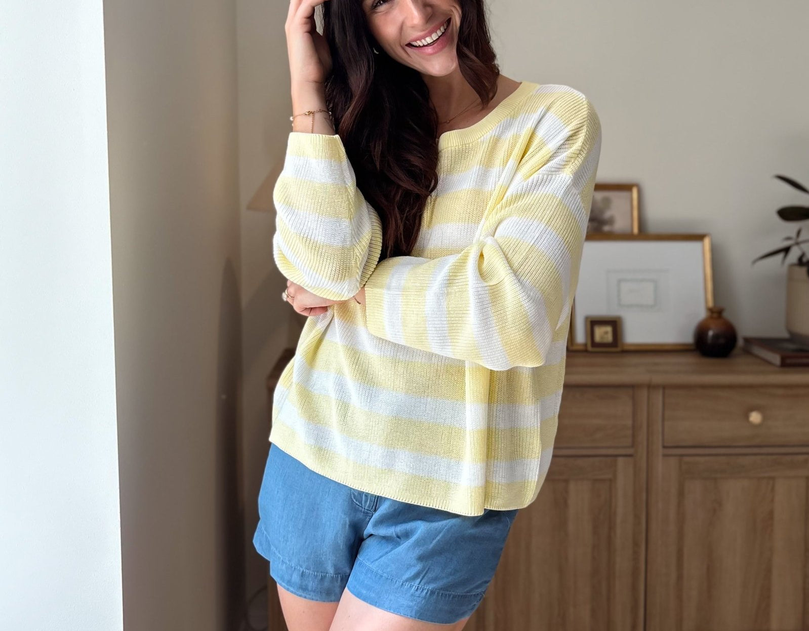 The Vicky Stripe Long Sleeve Cozy Knit Top - Love and Lee Apparel