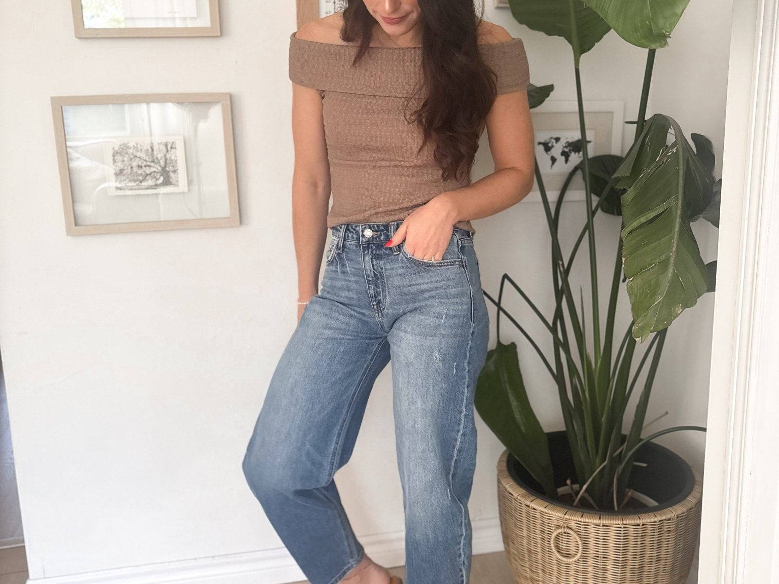 Katie High Waisted Medium Wash Barrel Jeans - Love and Lee Apparel