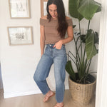 Katie High Waisted Medium Wash Barrel Jeans - Love and Lee Apparel