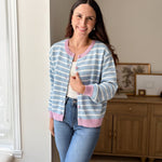 The Morgan Long Sleeve Striped Knit Cardigan - Love and Lee Apparel