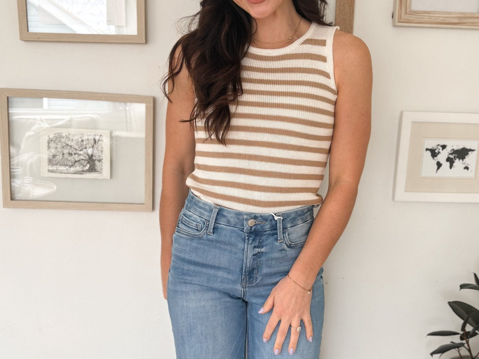 The Tabitha Stripe Knit Sleeveless Sweater - Love and Lee Apparel