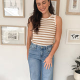 The Tabitha Stripe Knit Sleeveless Sweater - Love and Lee Apparel