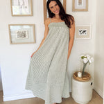 The Isabella White And Green Maxi Dress - Love and Lee Apparel