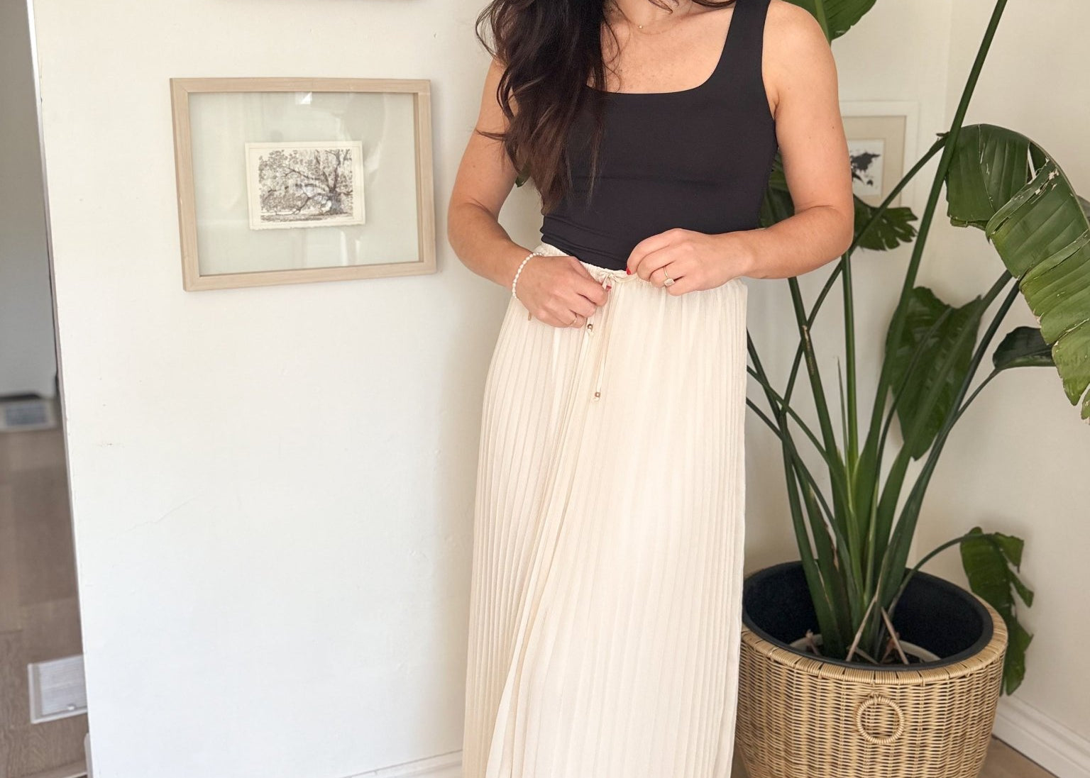 Tia High Waisted Pleated Skirt - Love and Lee Apparel