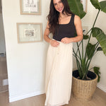 Tia High Waisted Pleated Skirt - Love and Lee Apparel