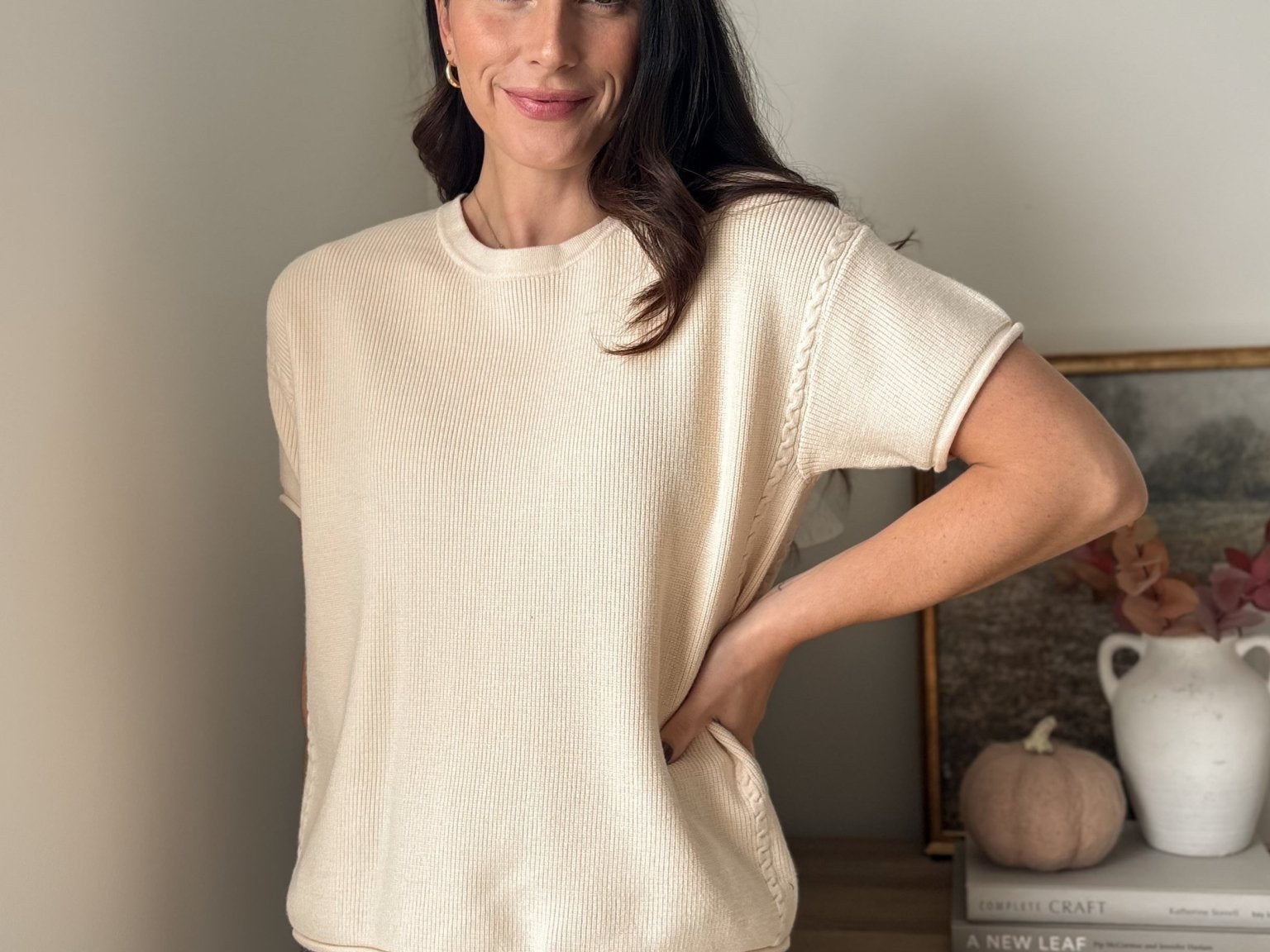 The 'FriendsGiving' Round Neck Short Sleeve Sweater - Love and Lee Apparel