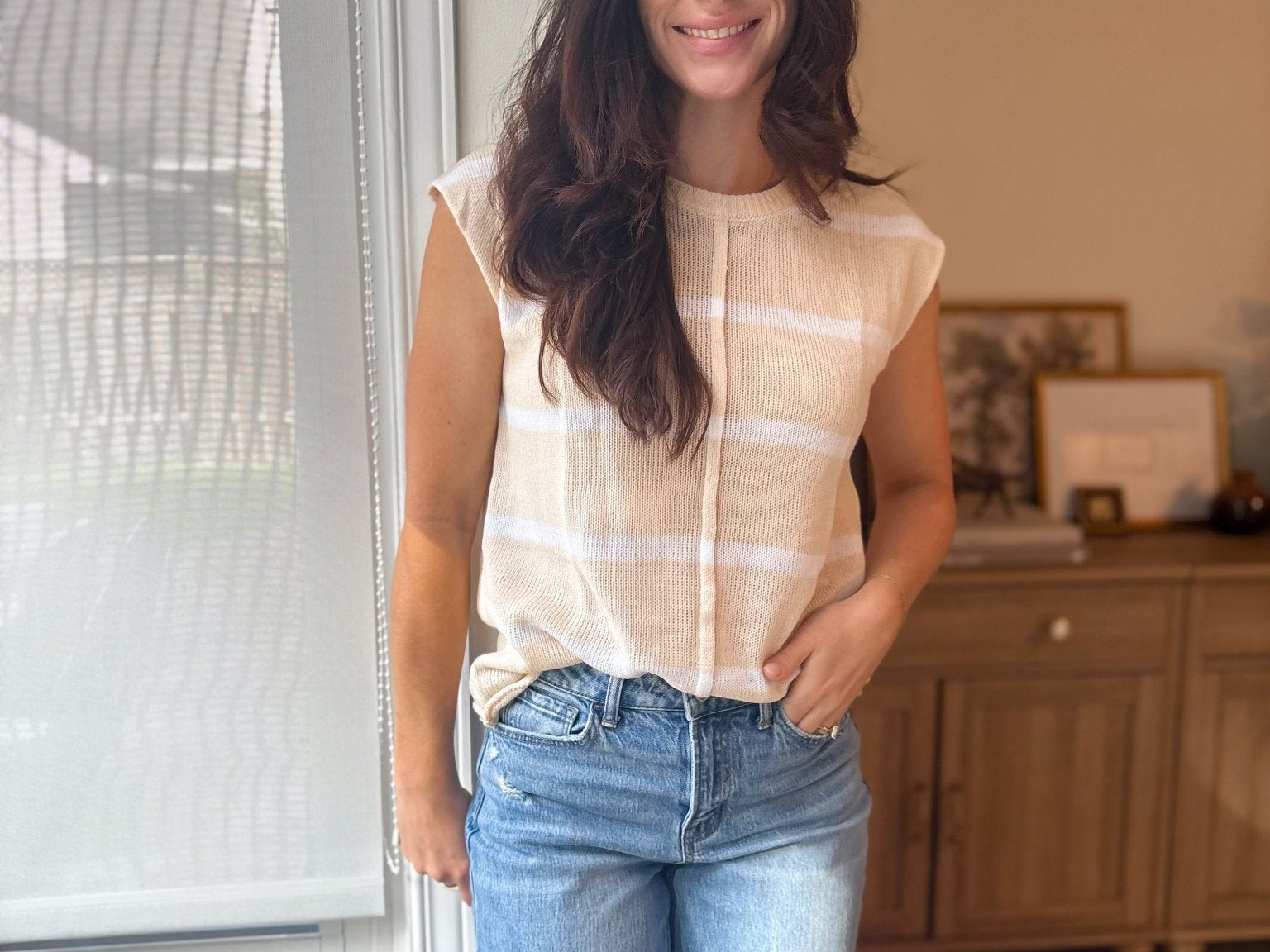 The Blayne Striped Lightweight Knit Short Sleeve Top - Love and Lee Apparel