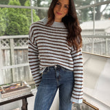 'Cozy Library' Knit Crewneck Sweater - Love and Lee Apparel