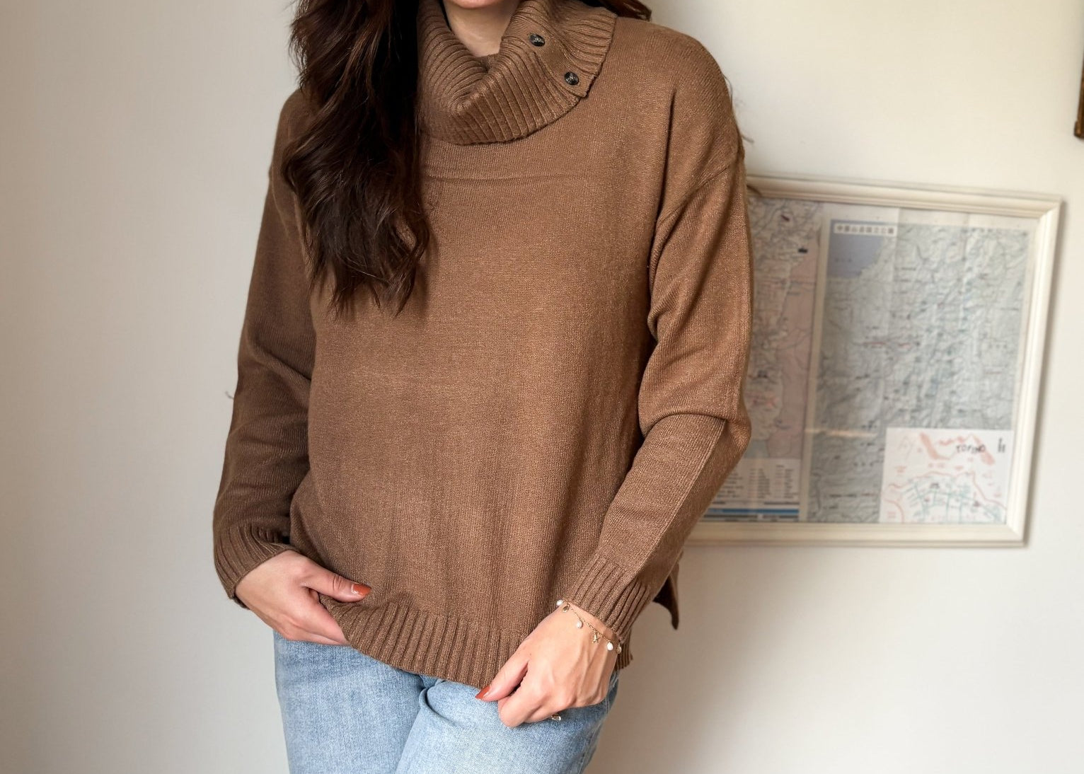 The Jayden Long Sleeve Split Neck Long Sleeve Knit Sweater - Love and Lee Apparel