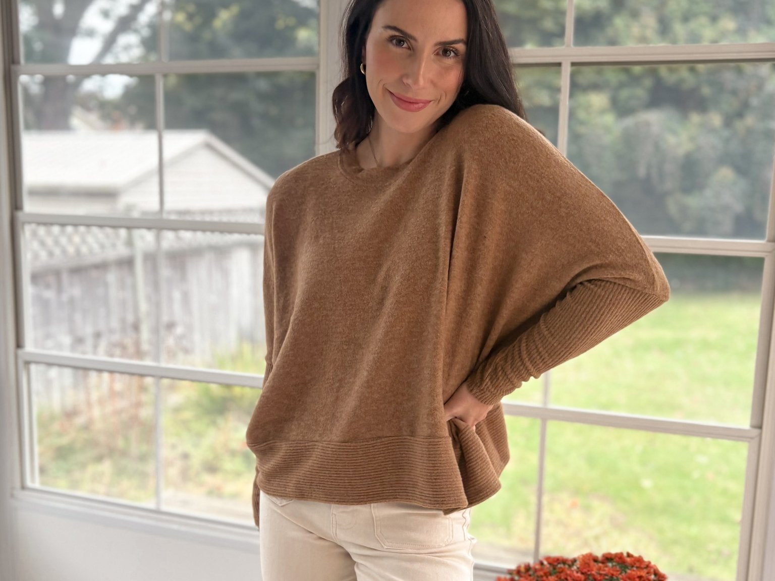 The Harrington Brushed Melange Hacci Dolman Sleeve Sweater - Love and Lee Apparel