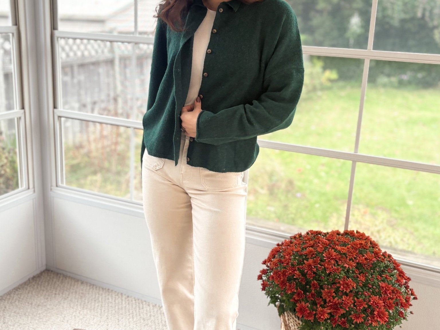 The Pippa Rolled Edge Button Down Cardigan - Love and Lee Apparel