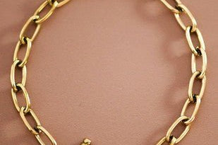 Paperclip Bracelet with Toggle Closure - 18K Gold Plated Steel - Love and Lee Apparel