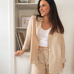 Veronica Gauze Shirt in Khaki - Love and Lee Apparel