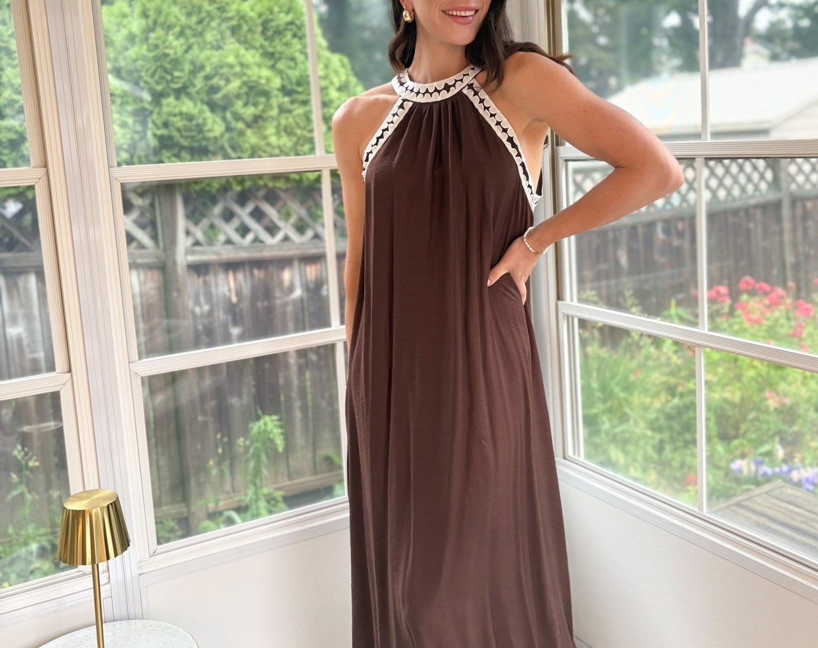 Leah Halter Neck Maxi Dress - Love and Lee Apparel