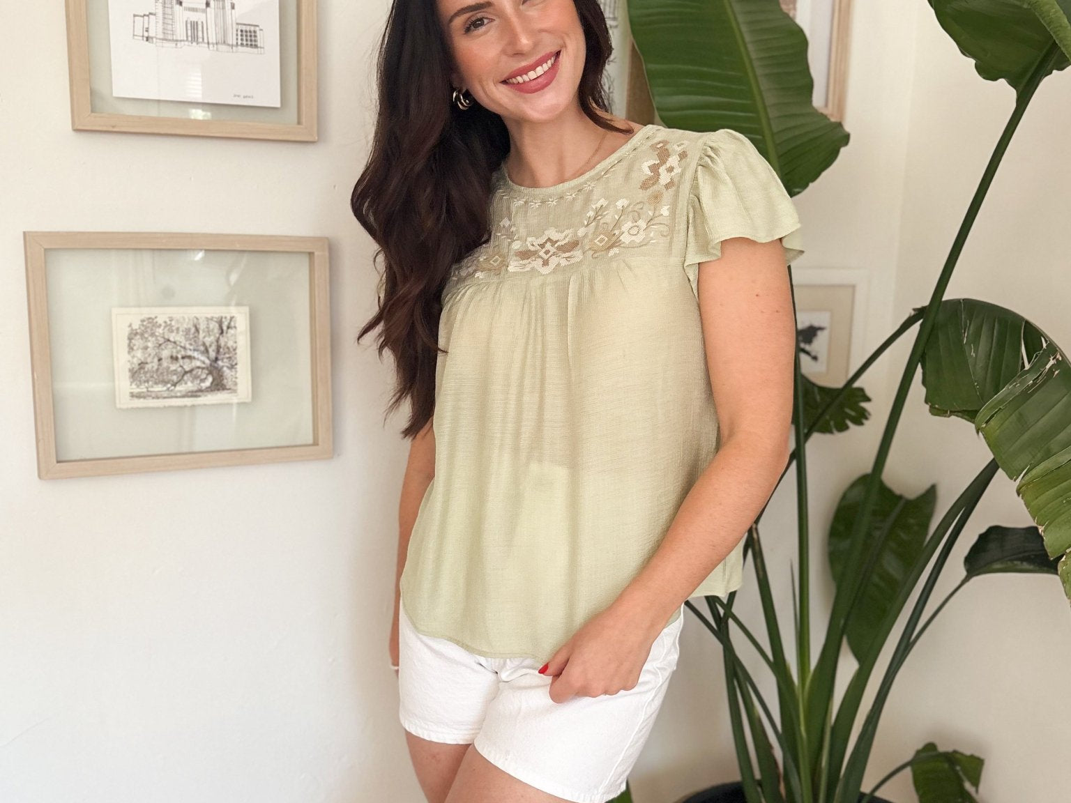 The Charlotte Light Green Blouse - Love and Lee Apparel