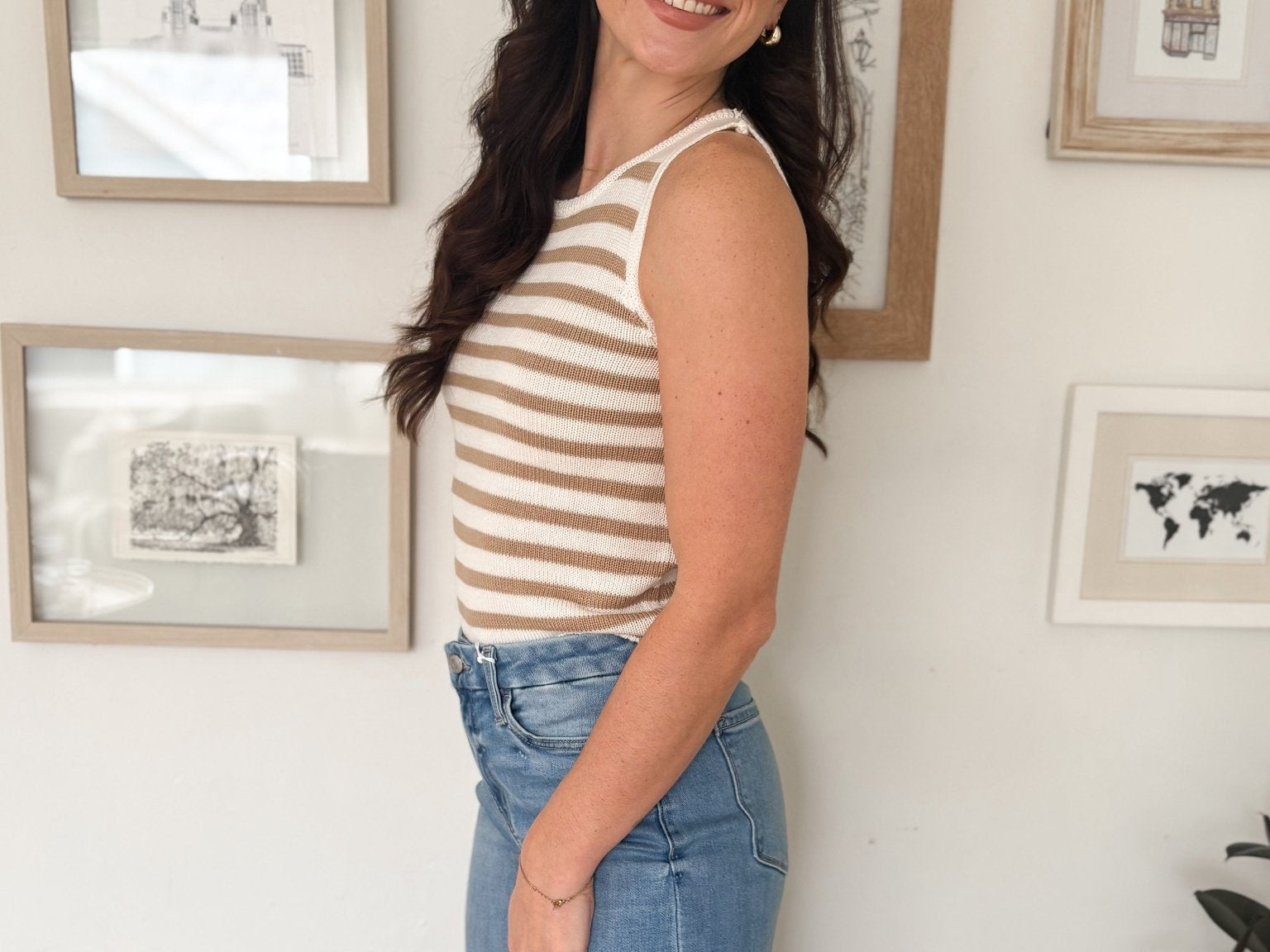 The Tabitha Stripe Knit Sleeveless Sweater - Love and Lee Apparel
