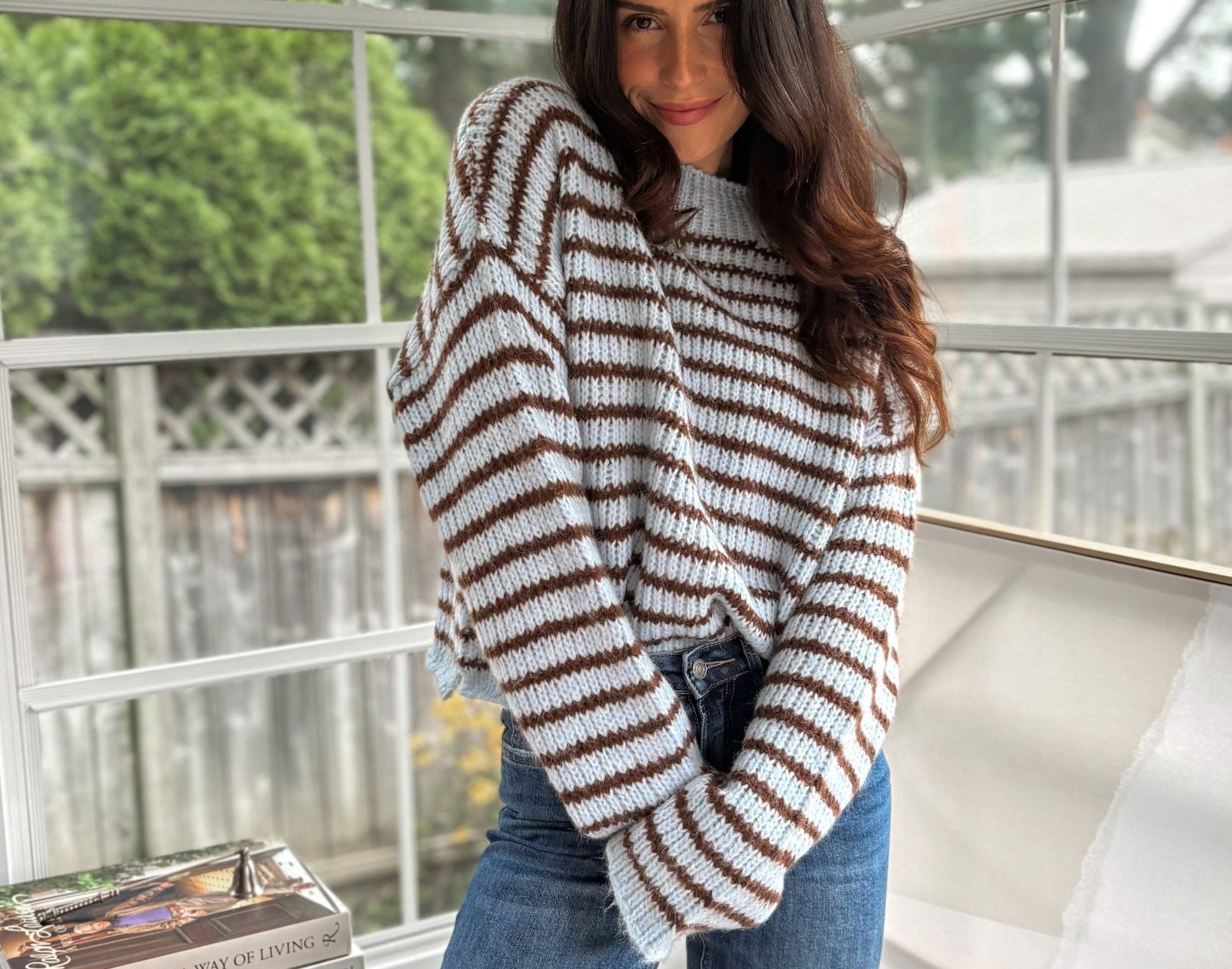 'Cozy Library' Knit Crewneck Sweater - Love and Lee Apparel