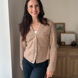 The Heritage Estate Ribbed V-Neck Cardigan in Mocha - Love and Lee Apparel