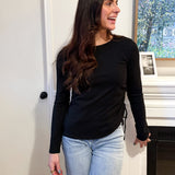 The Blair Ruched Two Tone Texture Knit Top - Available in 2 colours - Love and Lee Apparel