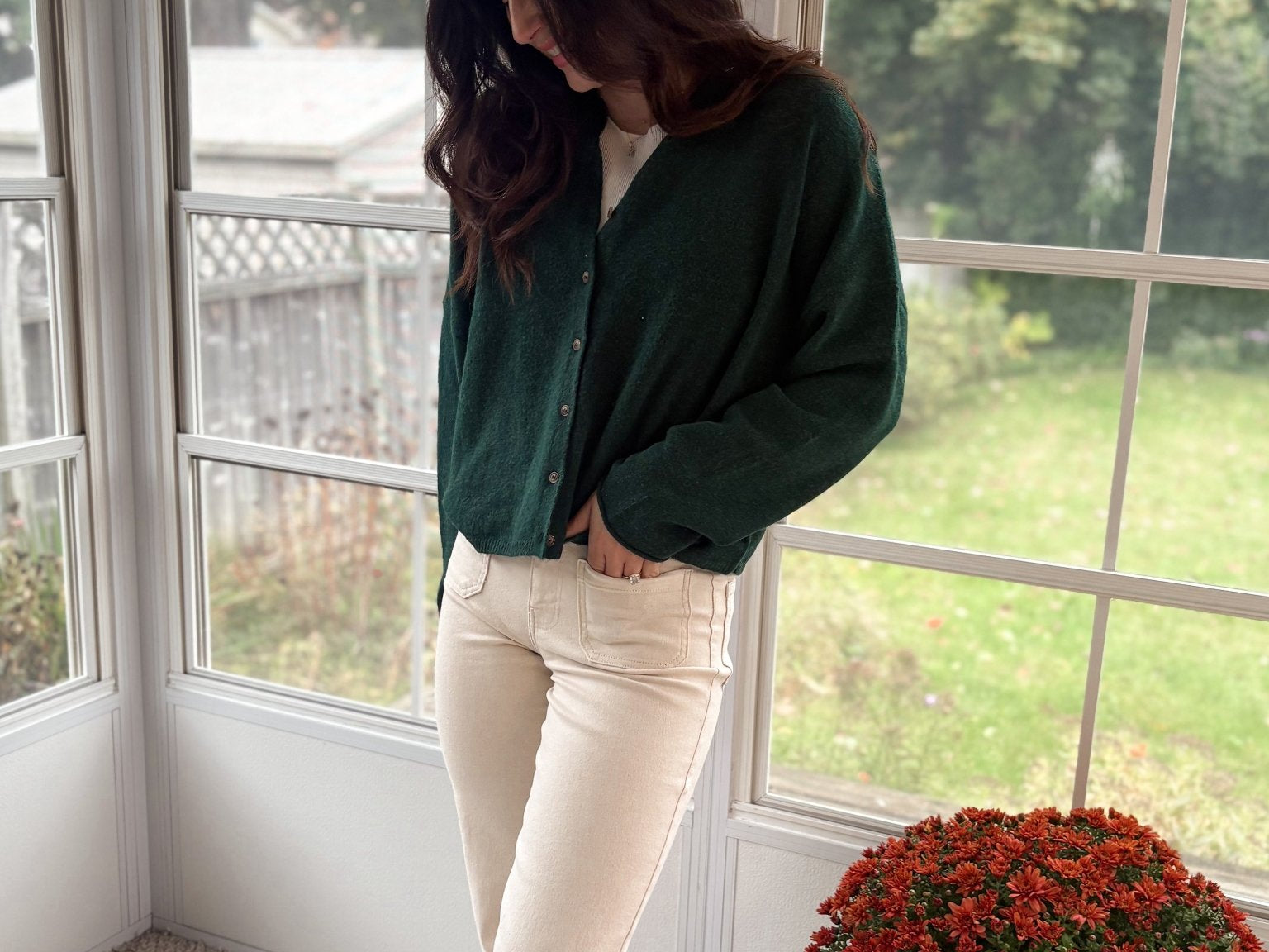 The Pippa Rolled Edge Button Down Cardigan - Love and Lee Apparel