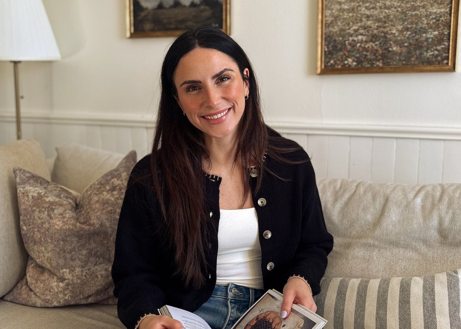 The Eugenie Contrast Stitch Trim Button Down Knit Cardigan - Love and Lee Apparel