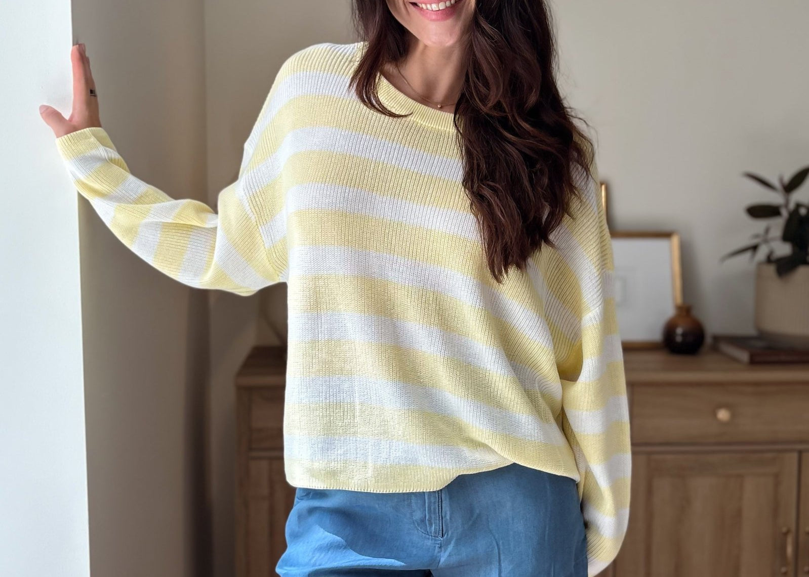 The Vicky Stripe Long Sleeve Cozy Knit Top - Love and Lee Apparel