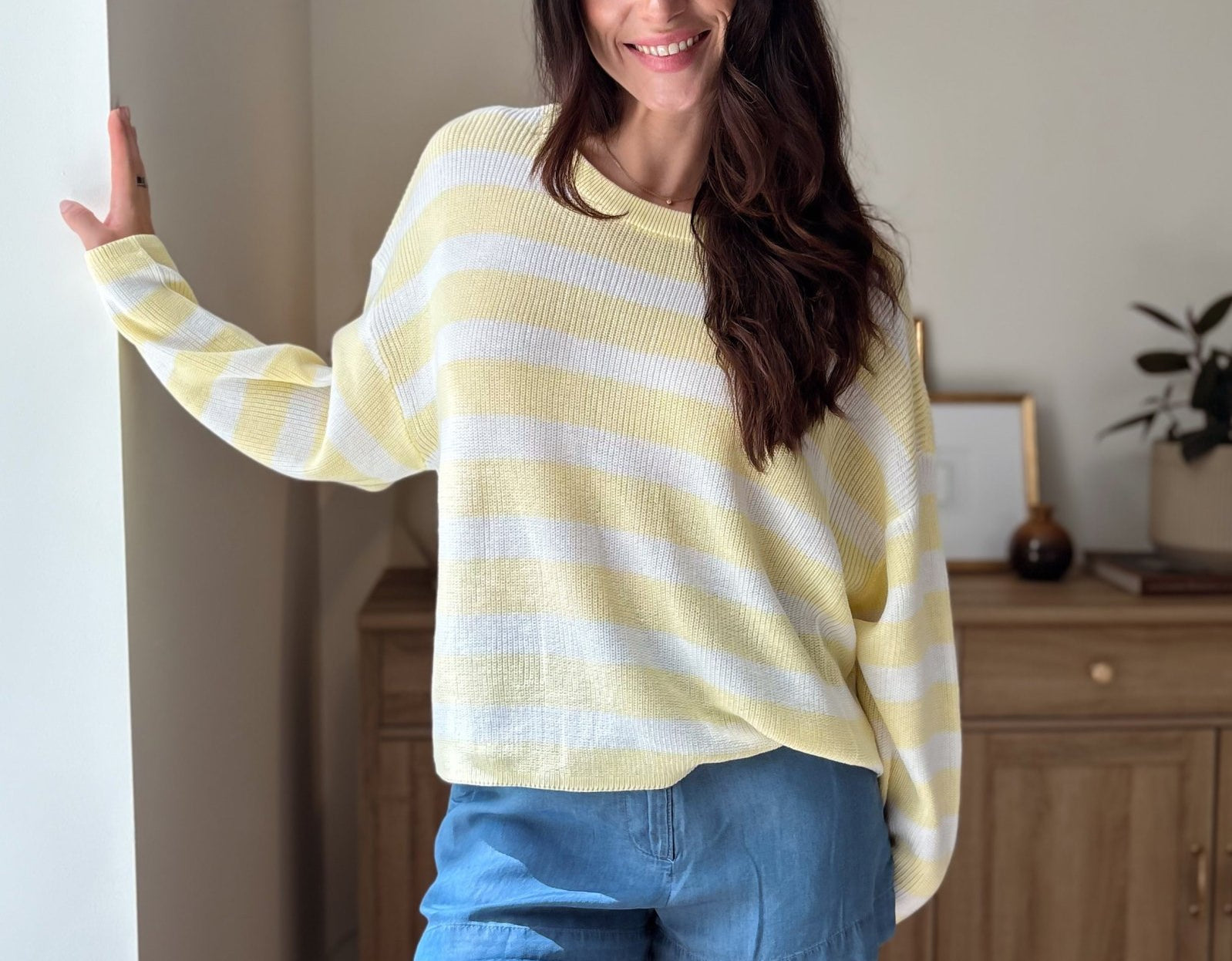 The Vicky Stripe Long Sleeve Cozy Knit Top - Love and Lee Apparel