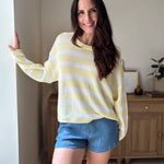 The Vicky Stripe Long Sleeve Cozy Knit Top - Love and Lee Apparel