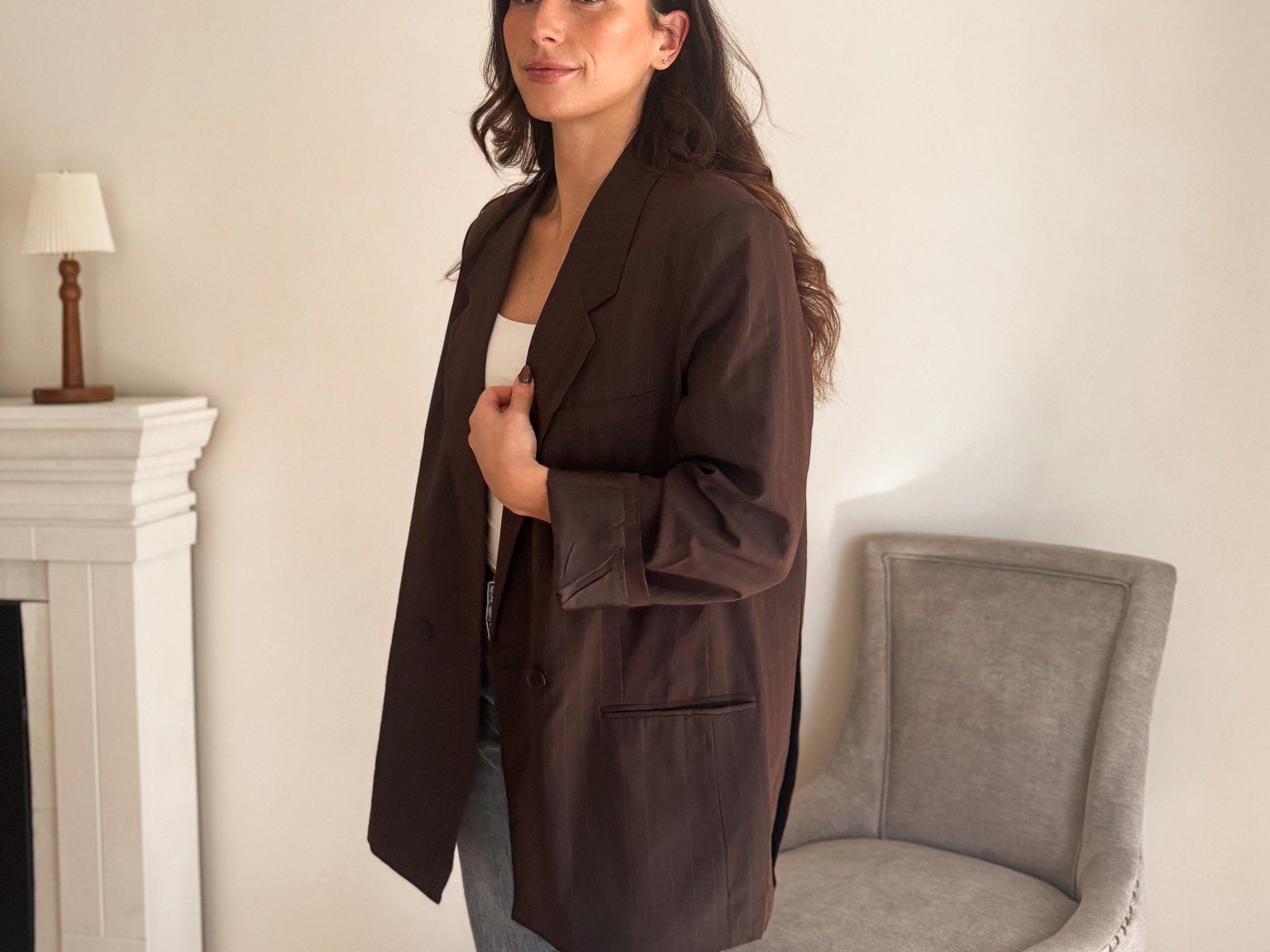 The '9 to Thrive' Long Sleeve Pinstripe Blazer - Love and Lee Apparel