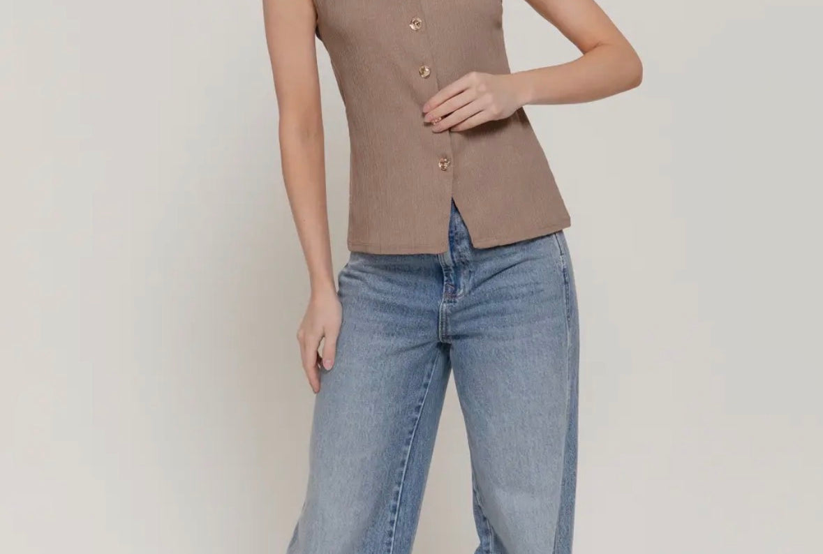Georgina Textured Knit Vest - Love and Lee Apparel