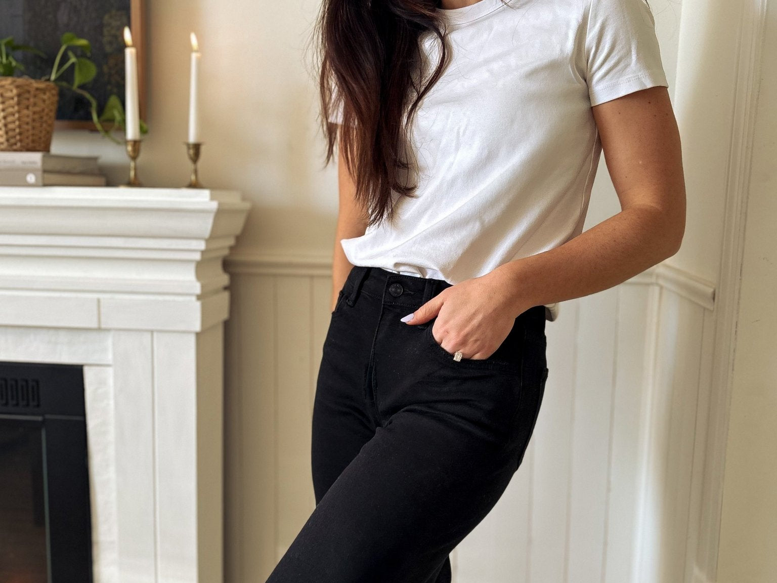 The Janessa High Rise Raw Hem Cropped Wide Leg Jeans in Black - Love and Lee Apparel