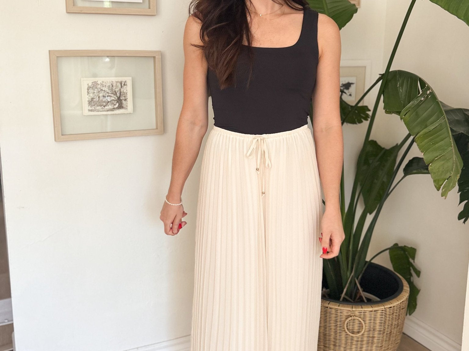 Tia High Waisted Pleated Skirt - Love and Lee Apparel