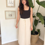 Tia High Waisted Pleated Skirt - Love and Lee Apparel