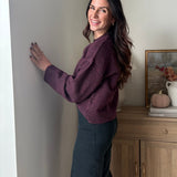 The Mauve Wine Long Sleeve O-Neck Pullover Sweater - Love and Lee Apparel