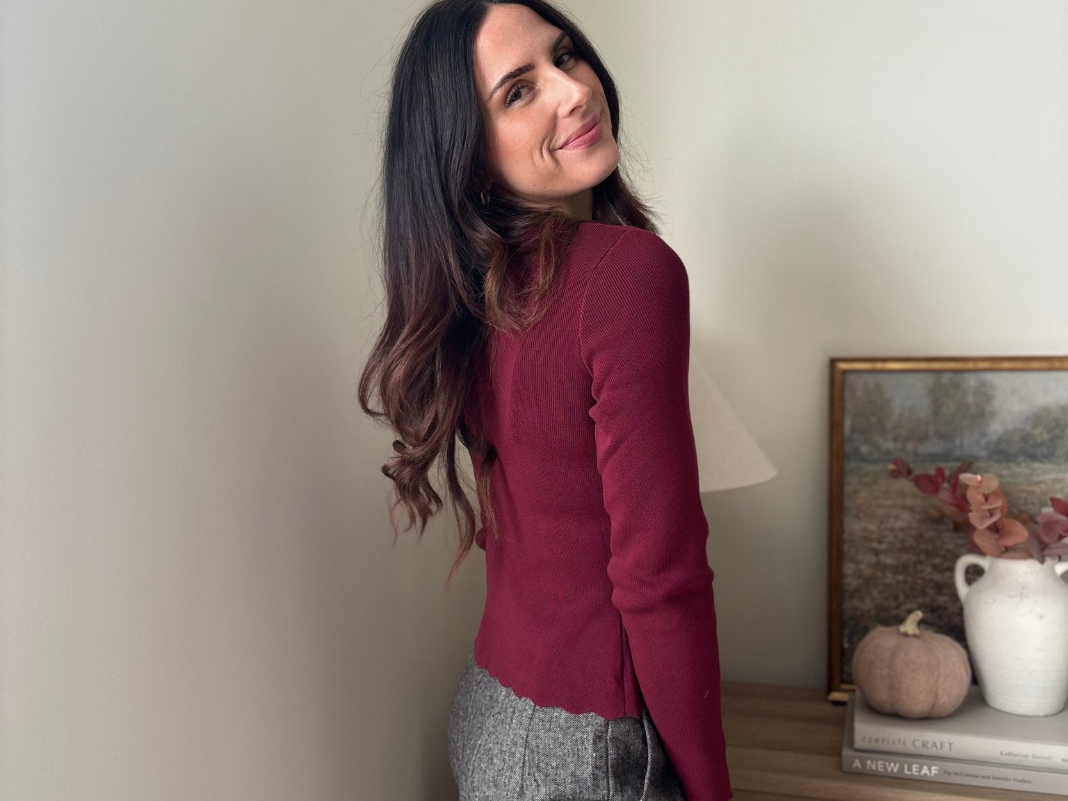'Pass the Bordeaux' Scalloped Button Down Cardigan - Love and Lee Apparel