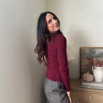 'Pass the Bordeaux' Scalloped Button Down Cardigan - Love and Lee Apparel