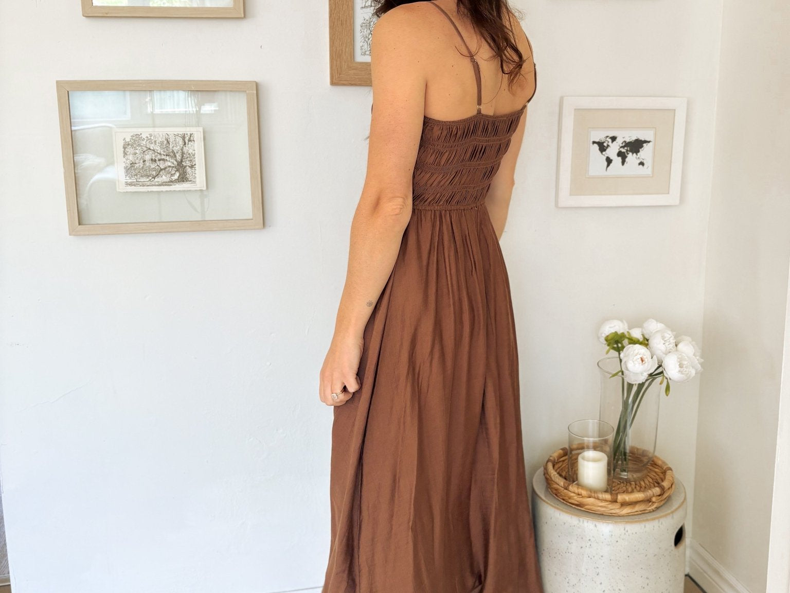 The Hudson Brown Midi Dress - Love and Lee Apparel
