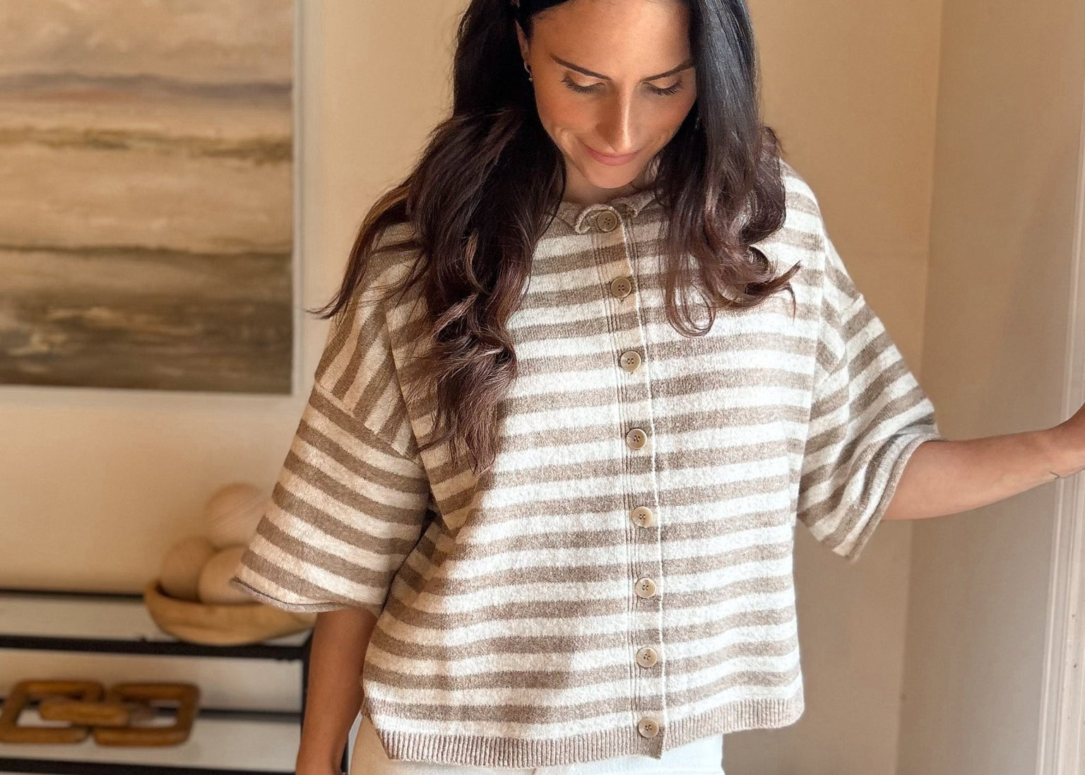 River Short Sleeve Button Down Cardigan - Love and Lee Apparel