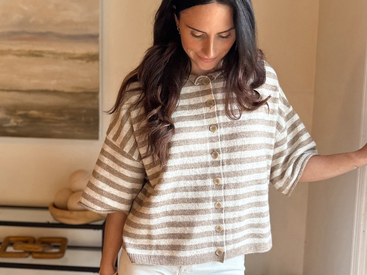 River Short Sleeve Button Down Cardigan - Love and Lee Apparel