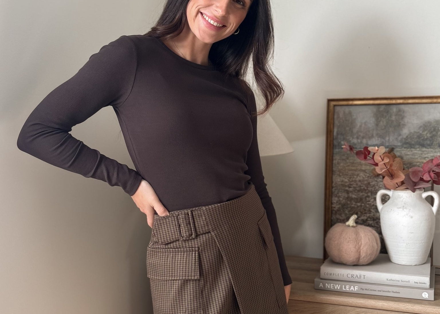 The 'Hickory & Clove' Houndstooth Belted Mini Skirt - Love and Lee Apparel