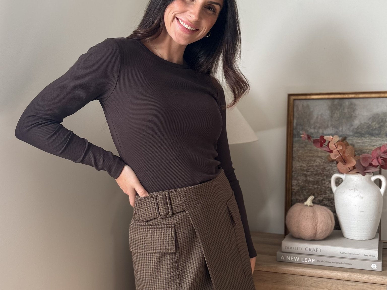 The 'Hickory & Clove' Houndstooth Belted Mini Skirt - Love and Lee Apparel