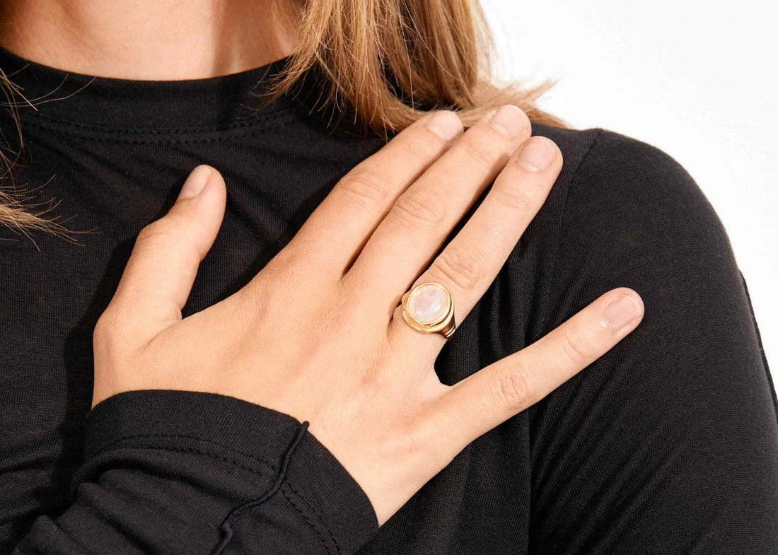 Lyndon adjustable rose quartz ring - Love and Lee Apparel