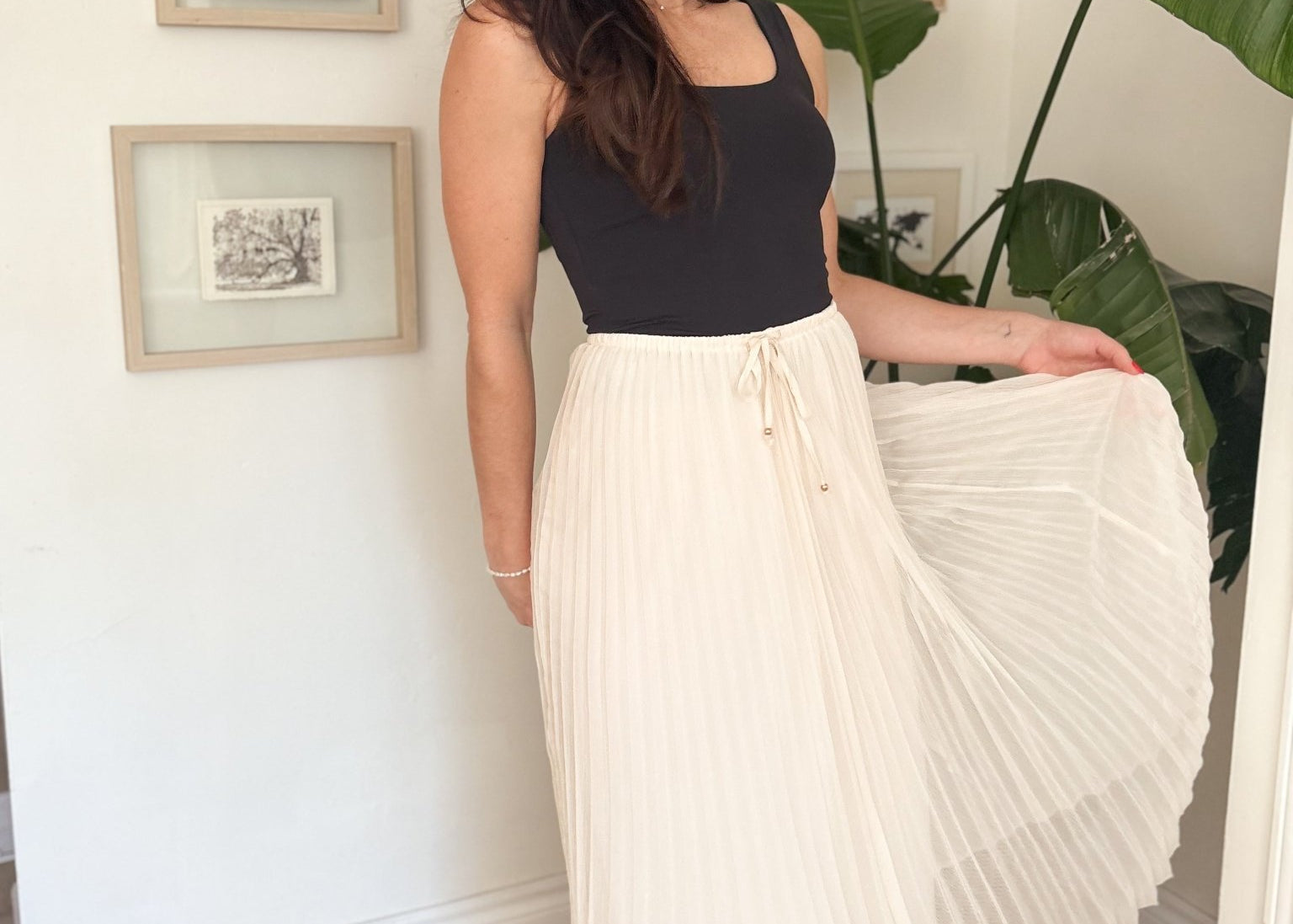 Tia High Waisted Pleated Skirt - Love and Lee Apparel