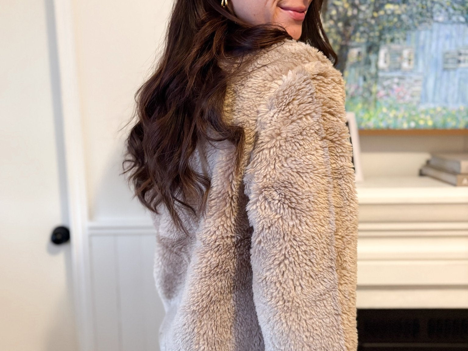 The Trish Crew Neck Teddy Jacket with Toggles - Love and Lee Apparel